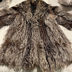Genuine fox fur  mid length coat excellent well maintained condition